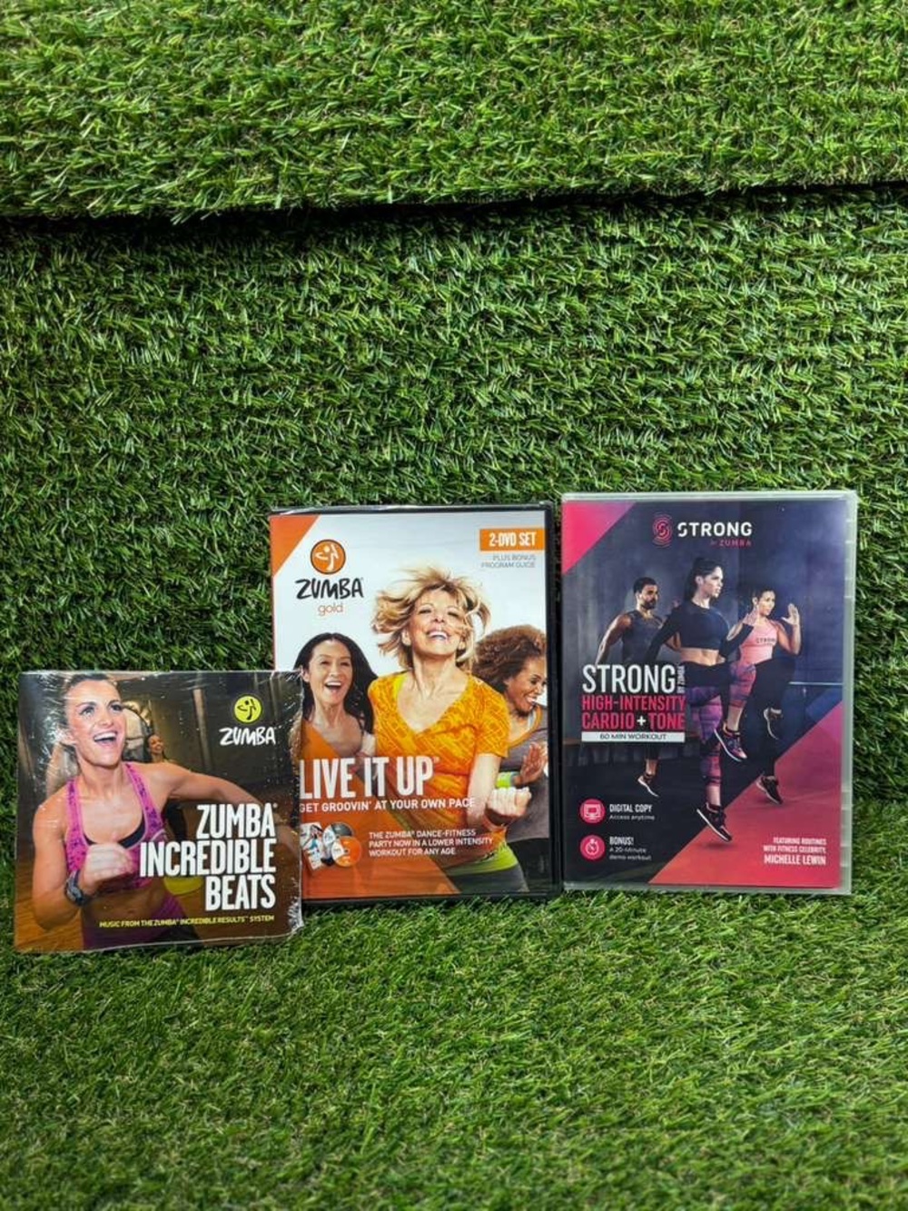 Zumba & STRONG Fitness DVD Bundle - Bright Orange, Pink, Black